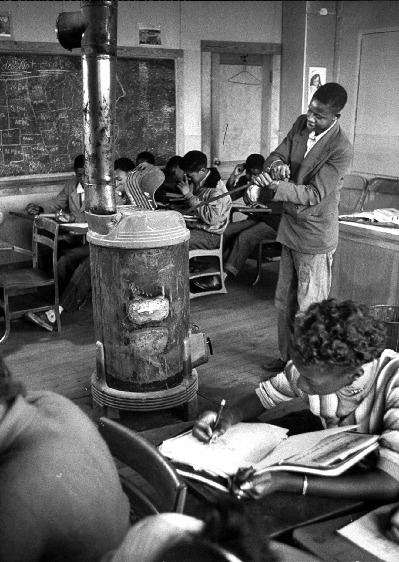 Segregated high school interior, Virginia.