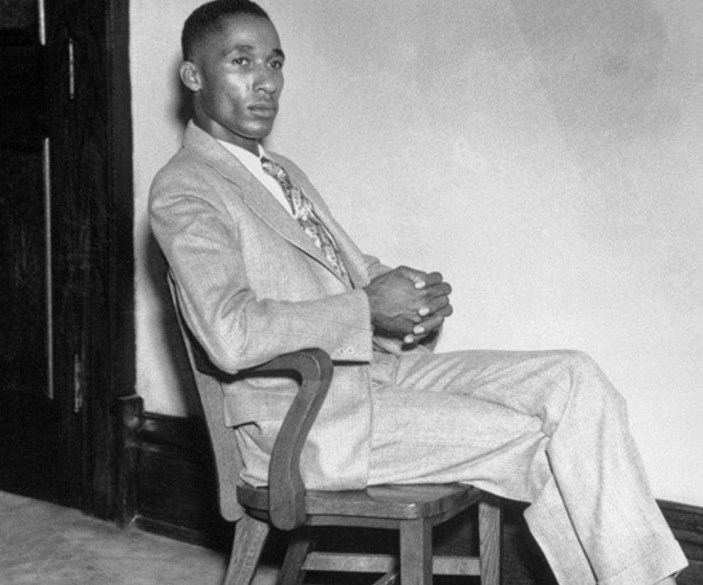 Lloyd Gaines seated during court arguments. Credit: JStore Daily (© Bettmann/Corbis/AP Images).