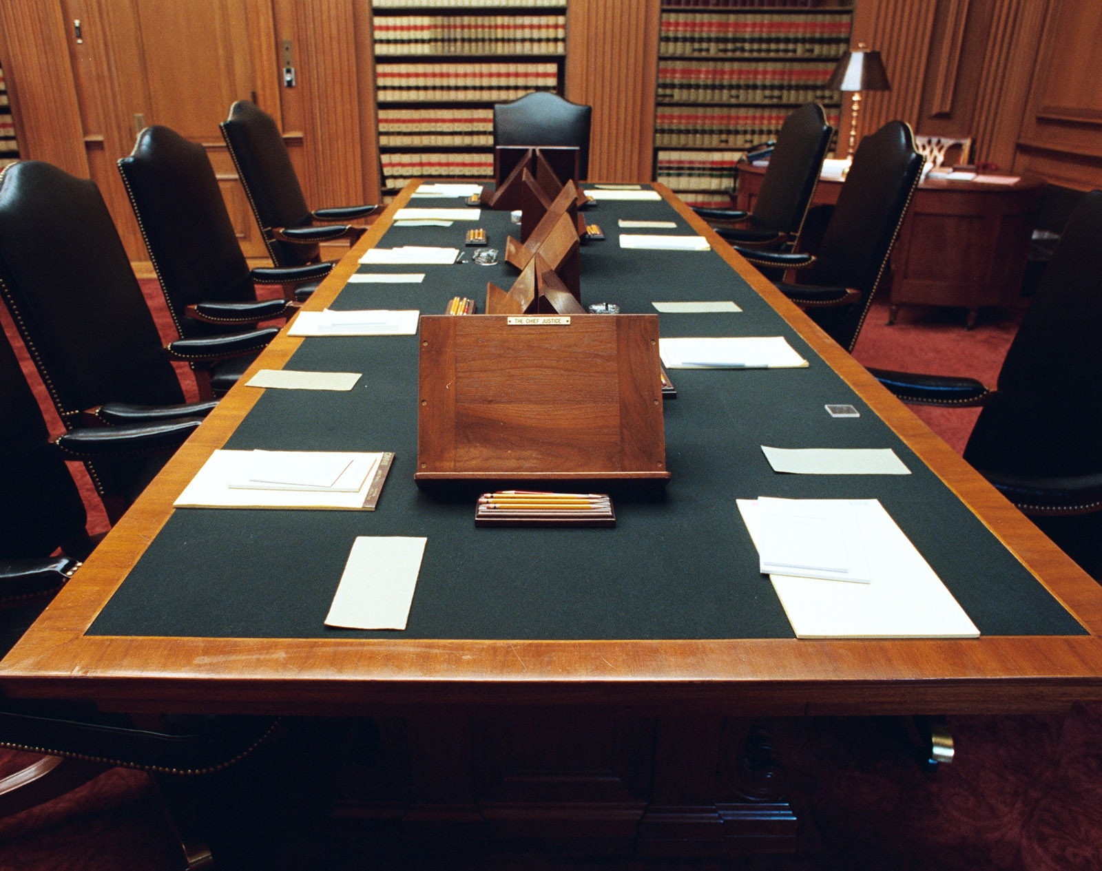 The conference room from the perspective of the Chief Justice’s chair.. Credit: Dennis Glenn.